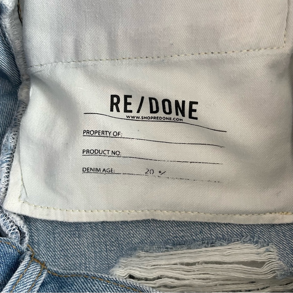 Re/Done 90s Low Slung Denim Shorts in Aged Indigo Destroy Size 31 Cotton - Picture 11 of 13